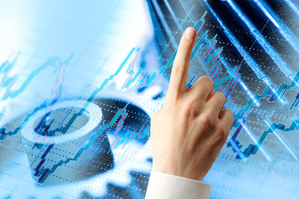 Candlestick chart, ratchets and hand