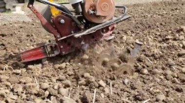 Bir motoblock ile toprak çiftçilik