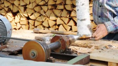 Taze huş günlükleri Doğrama ahşap