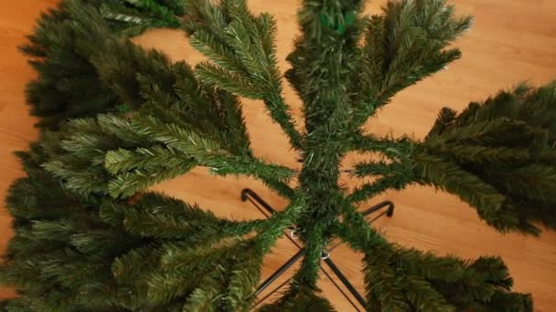 Proceso Ensamblaje Árbol Navidad Artificial — Vídeos de Stock