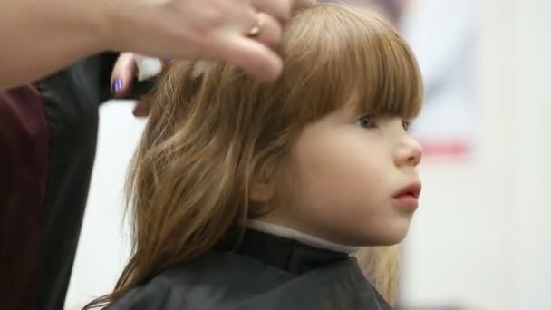 Small Girl Hairdressing Saloon — Stock Video