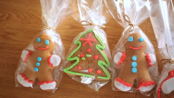 Biscuits Noël Sur Fond Bois — Video