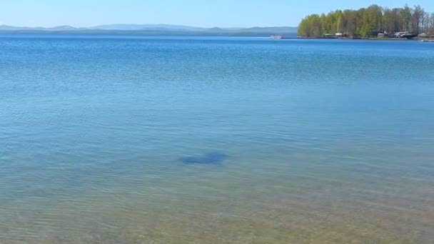 Водяные Волны Поверхности Озера — стоковое видео