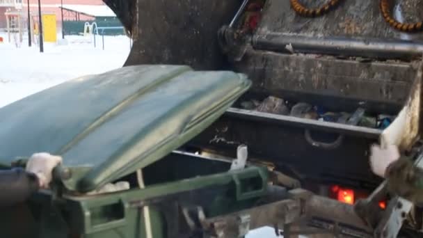 Odstraňování Odpadků Dustcart Bin Výtah — Stock video