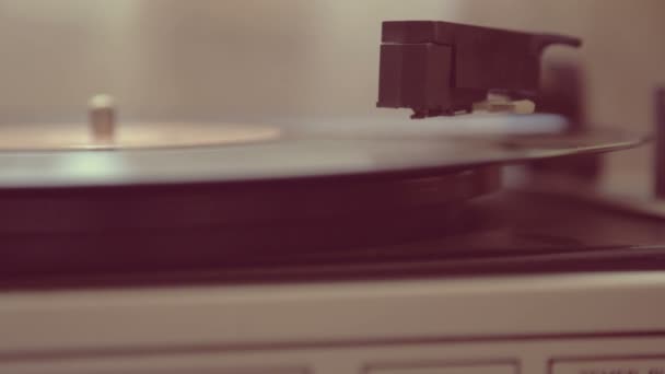 Vinyl Record Player Closeup — Stock Video