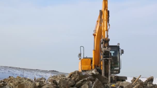 Máquina Hidromartelo Local Construção — Vídeo de Stock