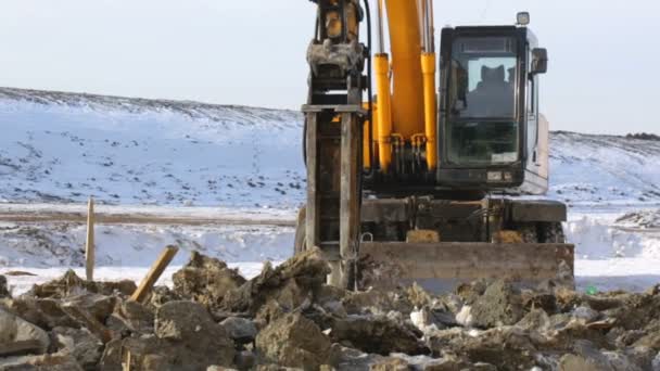 Máquina Hidromartelo Local Construção — Vídeo de Stock