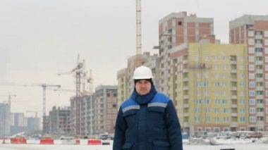 Foreman'ın büyük inşaat proje arka plan üzerinde