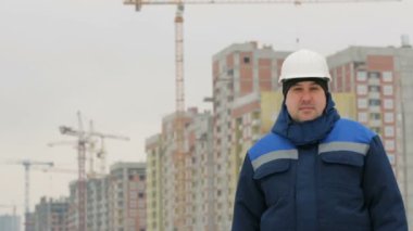 Foreman'ın büyük inşaat proje arka plan üzerinde