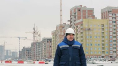 Foreman'ın büyük inşaat proje arka plan üzerinde