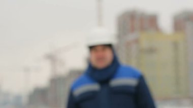 Foreman'ın büyük inşaat proje arka plan üzerinde