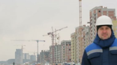 Foreman'ın büyük inşaat proje arka plan üzerinde
