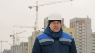 Foreman'ın büyük inşaat proje arka plan üzerinde