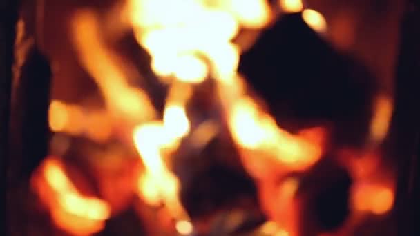 Brennholz Ofen Verbrennen — Stockvideo