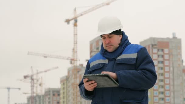 Mistr Poznámkový Blok Hlavní Stavební Projekt — Stock video