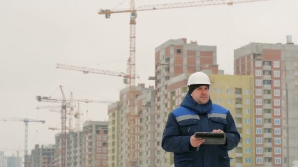 Foreman Ile Yastık Büyük Inşaat Projesi — Stok video