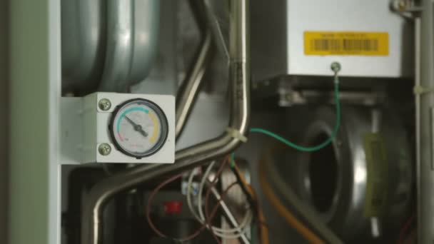 Gas-fire boiler in closeup — Stock Footage Gas Fire Boiler Closeup Video Clip