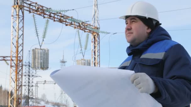 Ingeniero Supervisor Central Eléctrica — Vídeo de stock