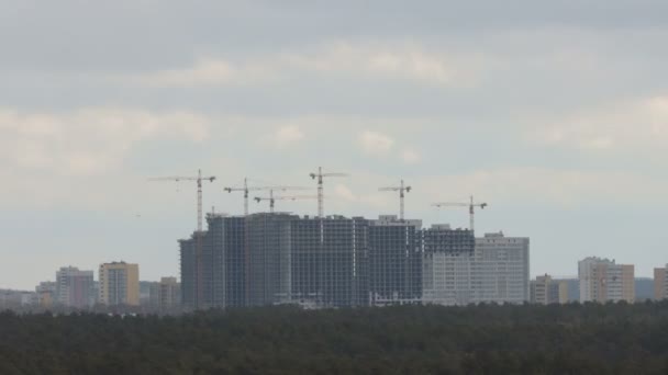 Construção de edifícios de vários andares. Desfasamento temporal . — Vídeo de Stock