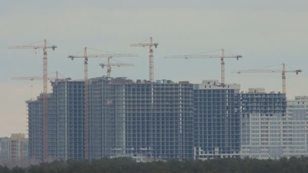 Byggande av flervåningshus. Tidsfrist. — Stockvideo