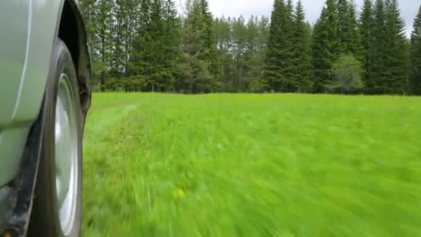 田園地帯の田舎道を走る — ストック動画