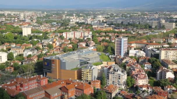 Панорама Пловдива сверху, Болгария — стоковое видео