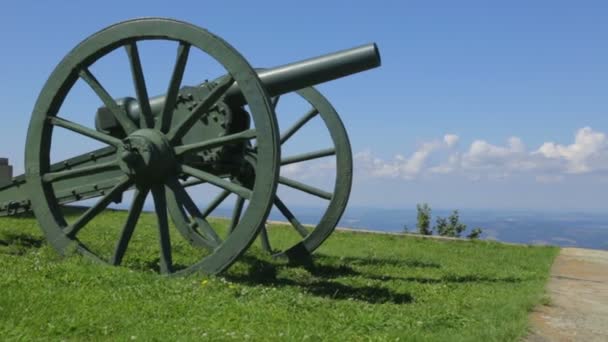 位于纪念碑旁的旧大炮 — 图库视频影像