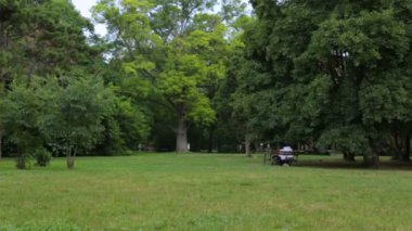 Halk parkında dinlenen insanlar