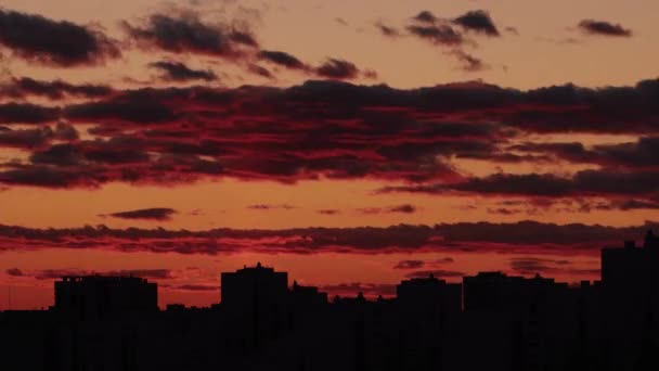 Calendario del tramonto sulla città — Video Stock