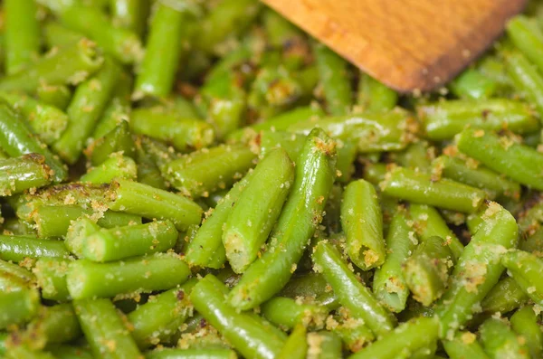 Green beans in bread crumbs. — Stock Photo, Image