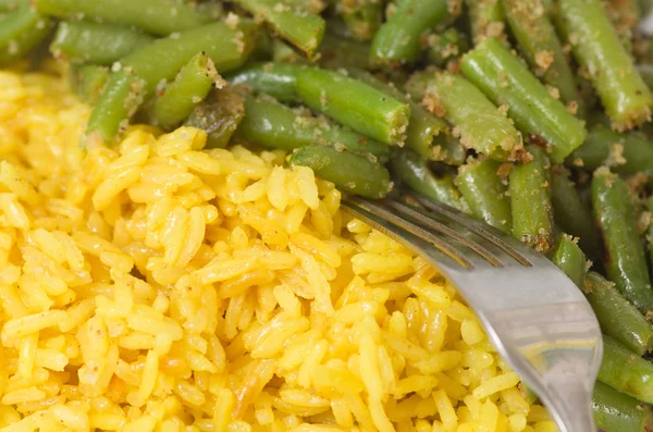 Risotto with green beans. Stock Photo