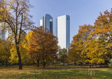 Frankfurt şehir parkında sonbahar
