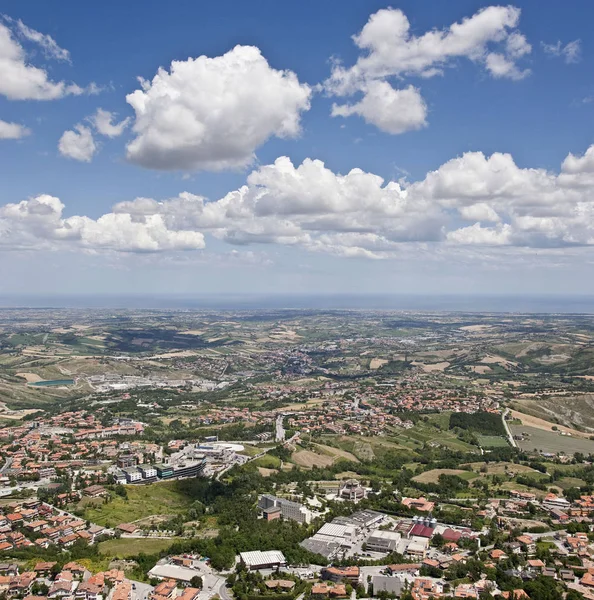 Vista aérea de la región de las Marcas en Italia — Foto de Stock