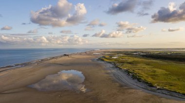 Sankt Peter Ording, Almanya, plaj havadan görünümü