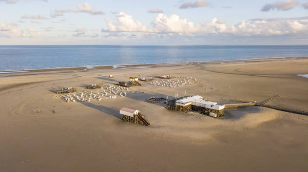 Aerial view of the beach at Sankt Peter Ording, Germany — Stock Photo, Image