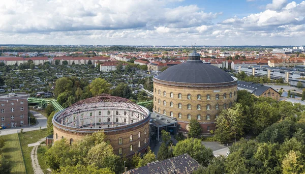 Вид с воздуха на Лейпцигский панометр — стоковое фото