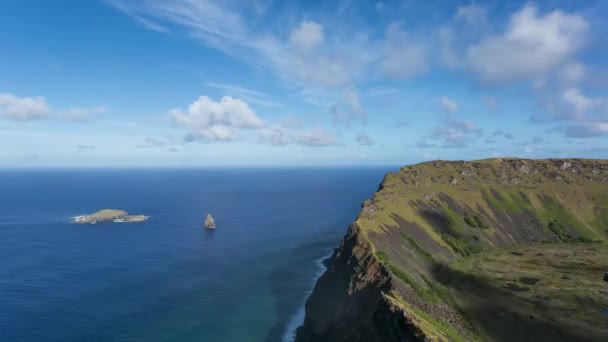 Paskalya Adası, Şili Rano Kau volkana — Stok video