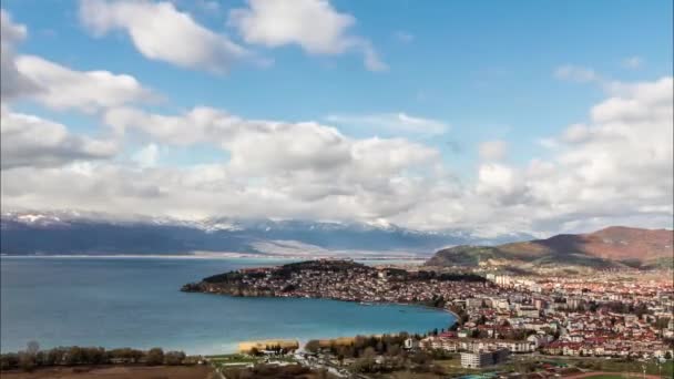 Ohrid, Makedonya'nın havadan görünümü — Stok video