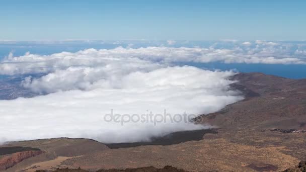 Wolk zee in het nationaal park van de Teide — Stockvideo