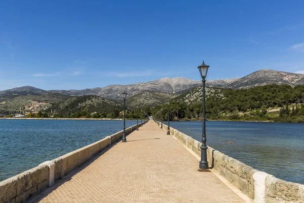 Kefalonia adada Argostoli şehirde De Bosset Köprüsü
