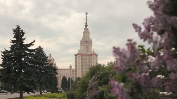 Main building of Moscow State University — Stock Video