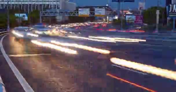 Moskova Rusya Haziran 2017 Zaman Atlamalı Yoğun Kentsel Araba Trafik — Stok video