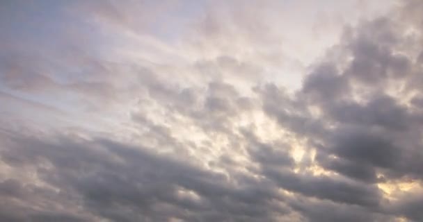 Time Lapse Mouvement Nervuré Nuages Coucher Soleil — Video