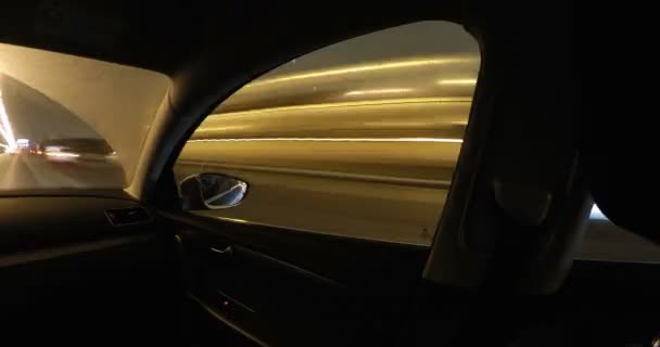 Hyper Tours Dans Circulation Nocturne Ville Vue Depuis Voiture Sur — Video