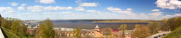Panoramic View Confluence Oka River Volga River Territory Nizhny Novgorod Royalty Free Stock Images