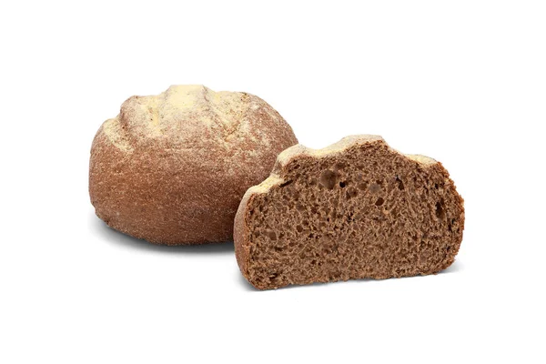 Australian Hamburger Bread Isolated White Background Cut Half — Stock Photo, Image