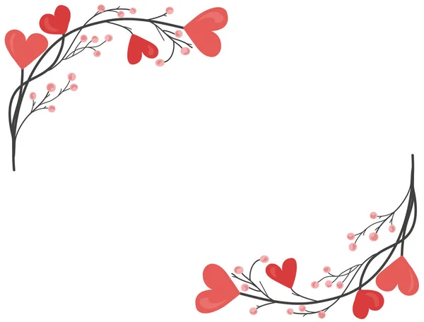 Sevgililer günü tebrik kartı çelenk ile — Stok Vektör