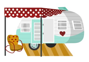 Araba van karavan karavan karavan vektör çizim