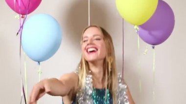 parti Fotoğraf kabininde dans kadın