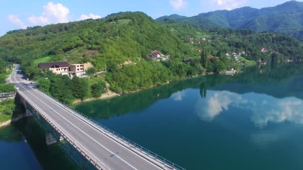 Bridge over lake, Bosnia — Stock Video